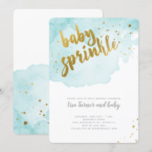 Watercolor Baby Sprinkle - Aqua