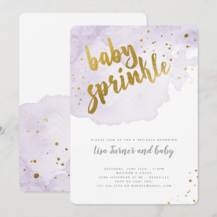 Watercolor Baby Sprinkle - Lavender Invitation