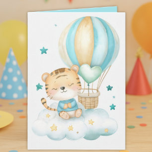 Watercolor Baby Tiger folded greeting  Card