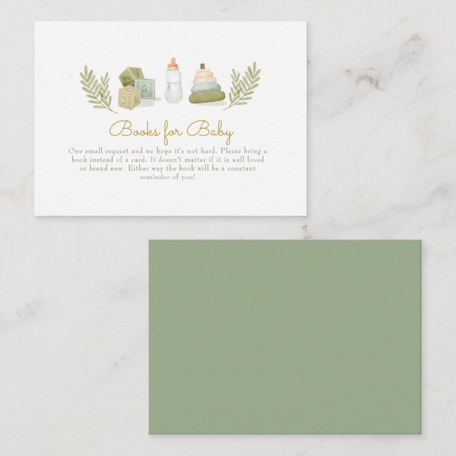 Watercolor baby toys Books for Baby Enclosure Card (Front/Back)