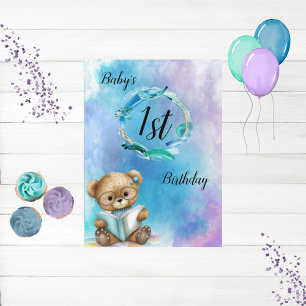 Watercolor Baby's 1st Birthday Card