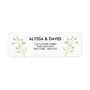 Watercolor Baby's Breath Botanical Return Address