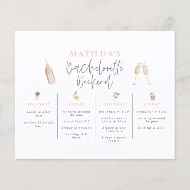 Watercolor Bachelorette weekend (Front)