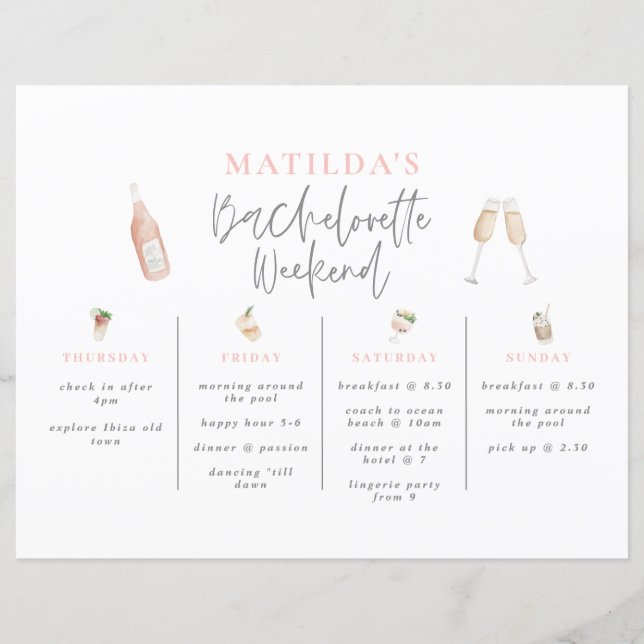 Watercolor Bachelorette weekend (Front)