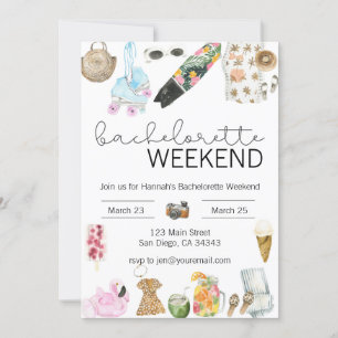 Watercolor Bachelorette Weekend Invitation