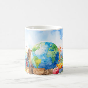 Watercolor Back to School Globe Coffee Mug