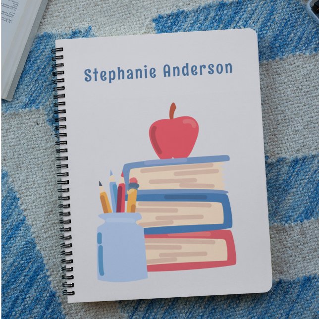 Watercolor Back to school Monogram Name Sketchbook Notebook (Creator Uploaded)