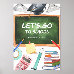 Watercolor Back to School Poster 