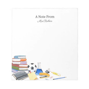 Watercolor Back to school Teacher Notepad