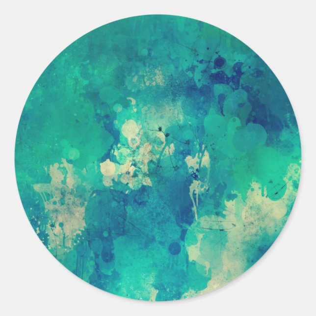 Watercolor backdrop artistic design classic round sticker (Front)
