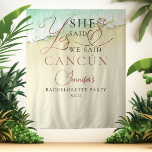 Watercolor Backdrops Beach Bachelorette Party Tapestry