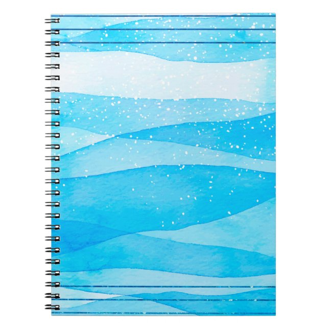 Watercolor background blue notebook (Front)