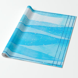 Watercolor background blue wrapping paper