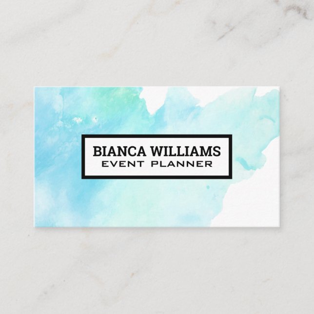 Watercolor Background Business Card (Front)