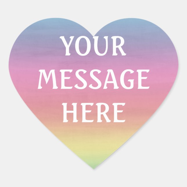 Watercolor background - Customise your own Heart Sticker (Front)