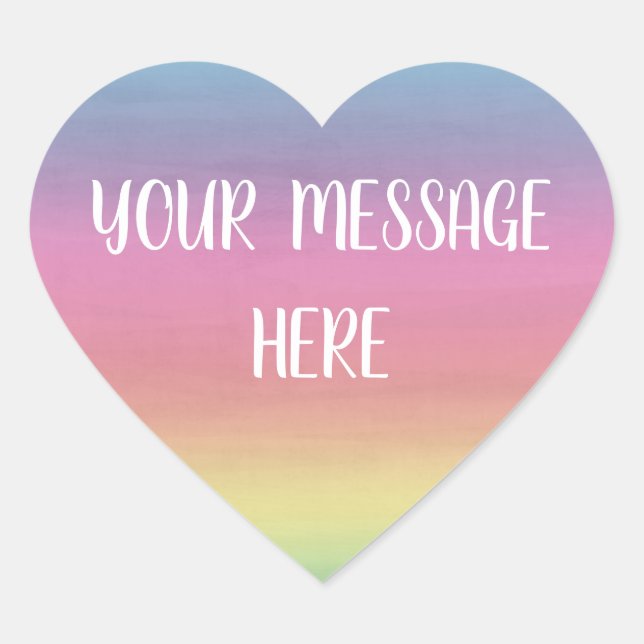 Watercolor background - Customise your own  Heart Sticker (Front)