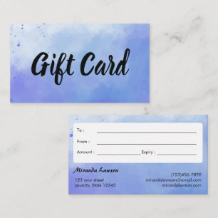 Watercolor background Gift Certificate