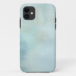 watercolor background in pastel blue and yellow iPhone 11 case