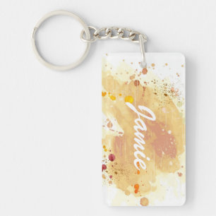 watercolor background key ring