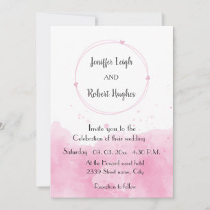 Watercolor background Romantic wedding Invitation
