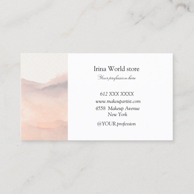 Watercolor Background Rose pink abstract Business Card (Back)
