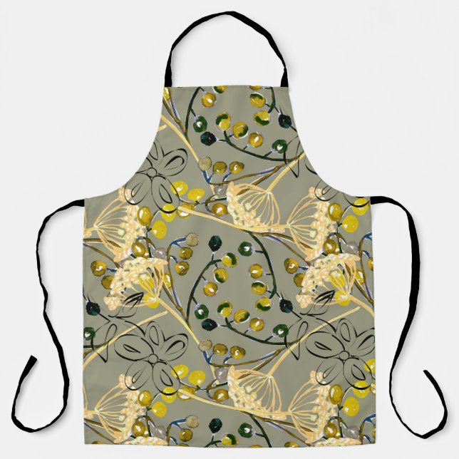 Watercolor background, seamless pattern apron (Front)