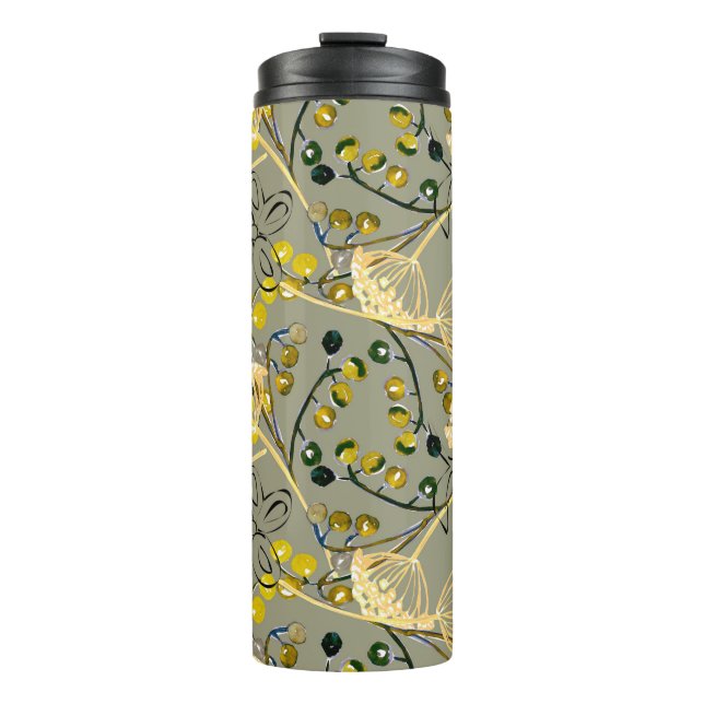 Watercolor background, seamless pattern thermal tumbler (Front)