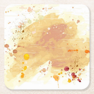 watercolor background square paper coaster
