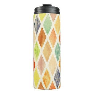 Watercolor background thermal tumbler