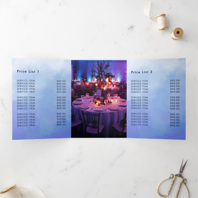 Watercolor background  Tri-Fold card (Inside)