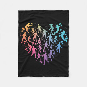 Watercolor Badminton Player Team Shuttle Lovers Fo Fleece Blanket