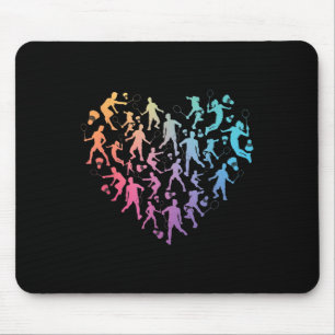 Watercolor Badminton Player Team Shuttle Lovers Fo Mouse Mat