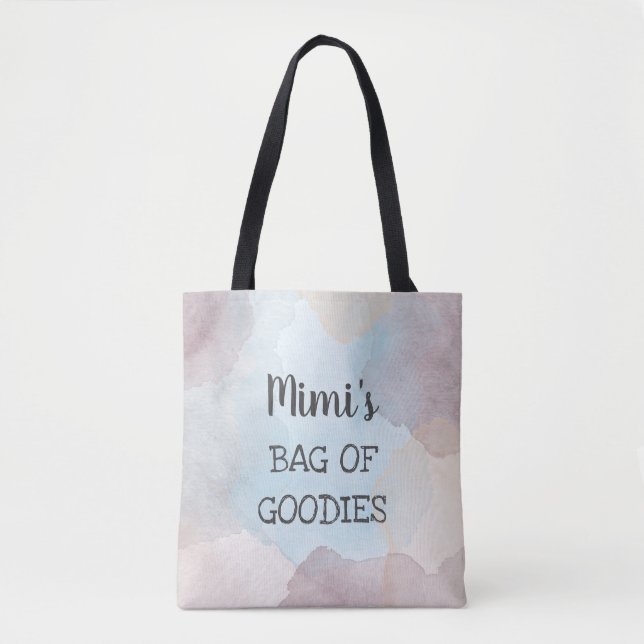 Watercolor bag of goodies tote bag (Front)