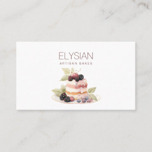 Watercolor Baker Bakery Pastry Chef    Pink Cake Business Card