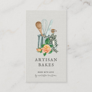 Watercolor Baker Baking & Cooking Utensil Bakery B Business Card