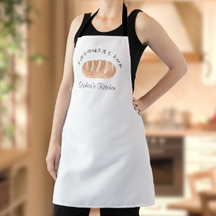 Watercolor Bakery Bread Bun Rustic Simple Baking Apron