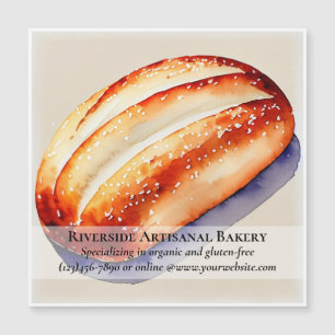 Watercolor Bakery Business Magnetic Card