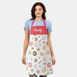 Watercolor Bakery Goods All-Over Print Apron