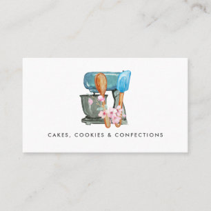 Watercolor Bakery Logo   Floral Business Card