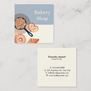 Watercolor Bakery  Square Business Card