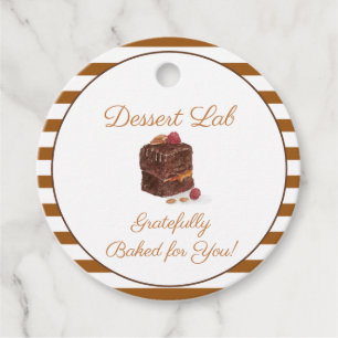 Watercolor Bakery Sweets Brownie Gratefully Baked Favour Tags