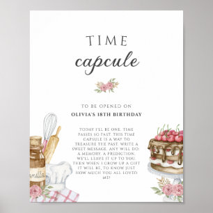 Watercolor Baking Birthday Time Capsule  Poster