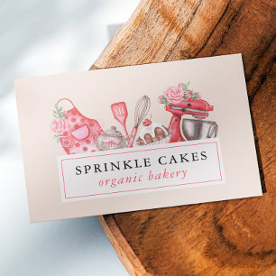 Watercolor Baking & Cooking Utensil Baker  Business Card