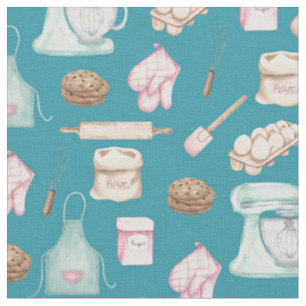 Watercolor Baking on Dark Teal Fabric