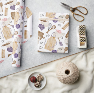 Watercolor Baking Pattern Wrapping Paper