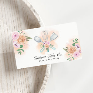 Watercolor Baking Tools Bakery Business Card