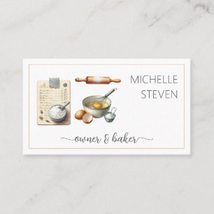 Watercolor Baking utensils Business Card
