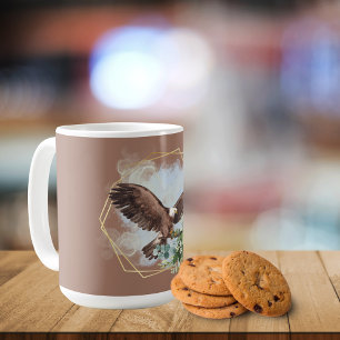 Watercolor Bald Eagle Framed Bouquet Coffee Mug