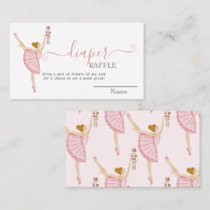 Watercolor Ballerina Nutcracker Pink Baby Shower Enclosure Card