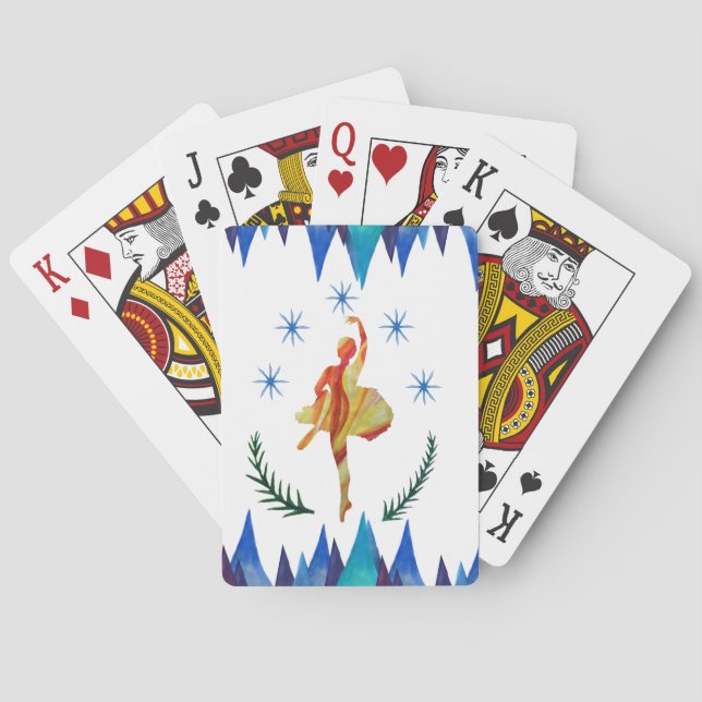 Watercolor Ballerina Playing Cards (Back)